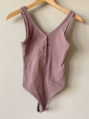 Abercrombie And Fitch Soft A&F Ribbed Button Bodysuit Sleeveless Women’s Sz S